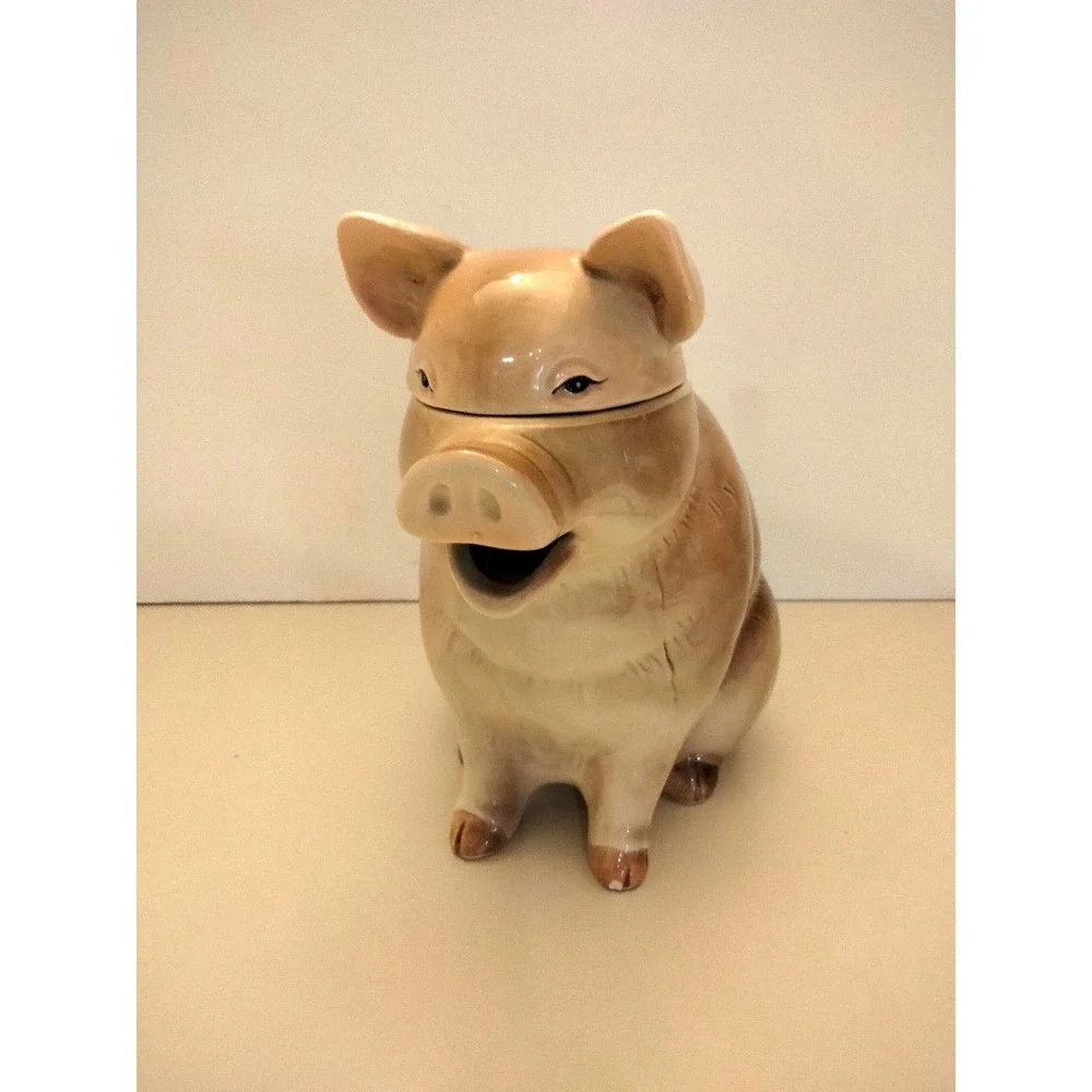 Vintage 1983 Otagiri Japan Pig teapot 6 3/4" tall - Picture 2 of 9